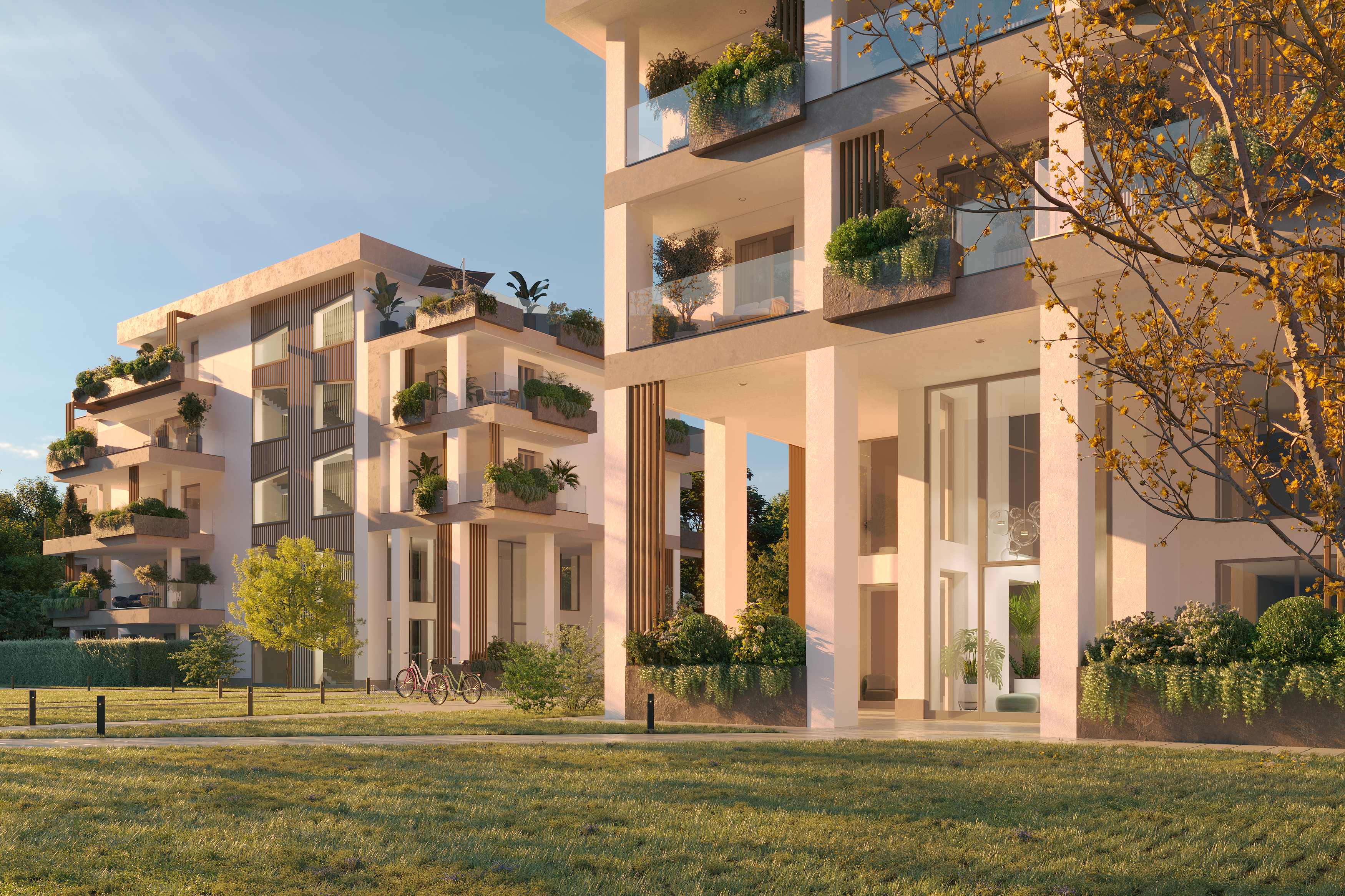 Il parco della Residenza Plus a Cologno Monzese - Ge Homes