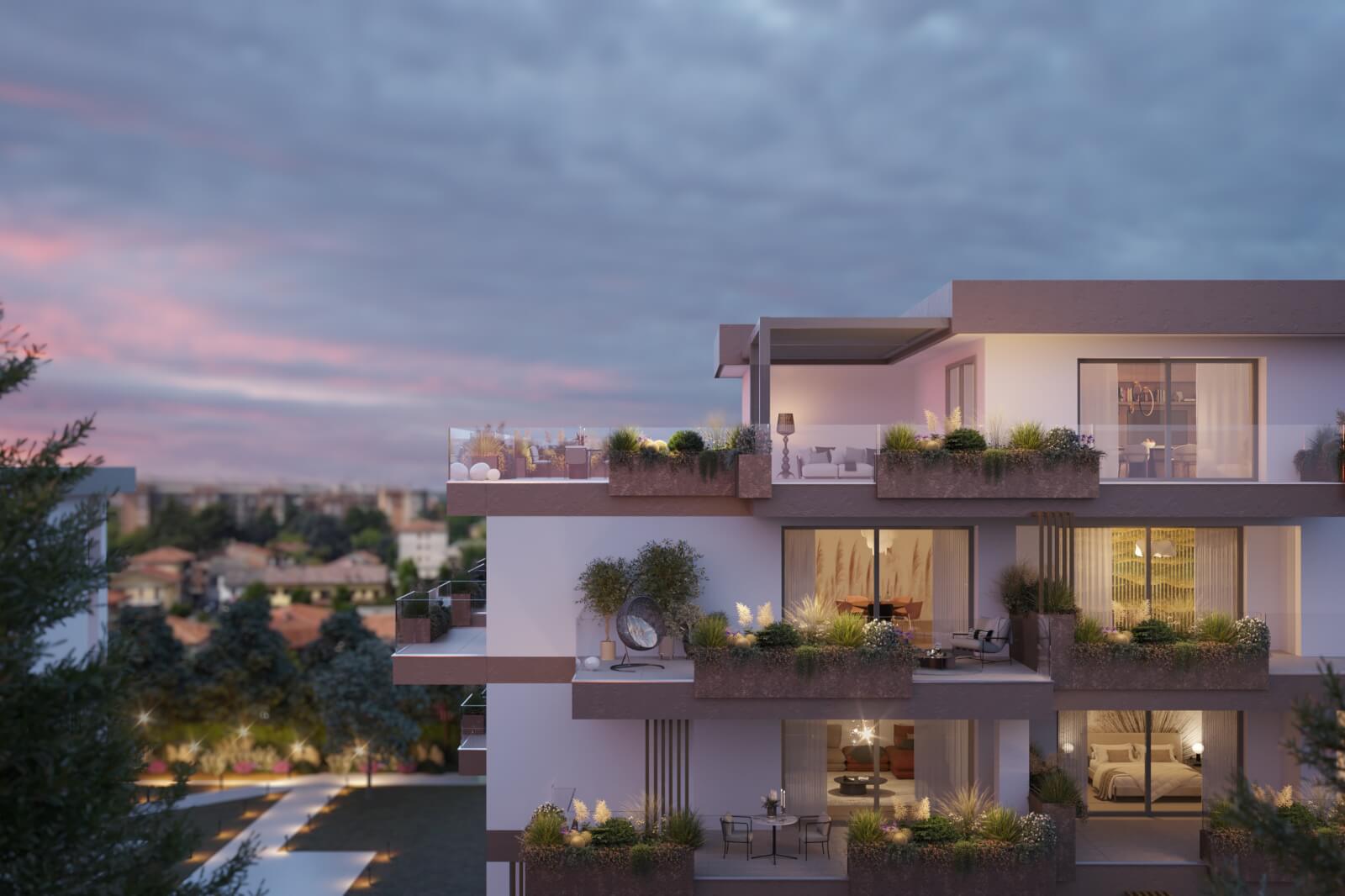 I terrazzi della Residenza Plus a Cologno Monzese - Ge Homes